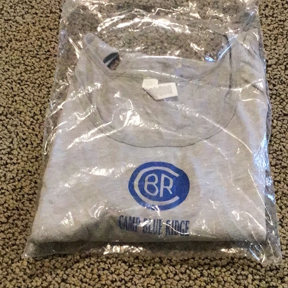 Camp Blue Ridge Bella Canvas Gray Tank Top with Blue Logo